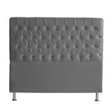 Cabeceira De Cama Box Paris Casal 140 Cm Botão Strass Suede Grafite Do Lar Móveis