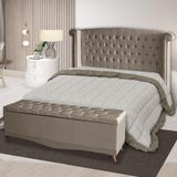 Kit De Quarto Cabeceira De Cama Box E Calçadeira Baú Toquio Casal Queen 160 Cm Suede Capuccino Do Lar Móveis E Decoração