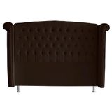 Cabeceira De Cama Box Luxo Casal 140 Cm Suede Marrom Do Lar Móveis