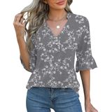 Blusas E Blusas, Camiseta Feminina Rapbin De Manga 3/4 Com Decote Em V