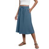 Saia Midi Witsmile Summer Chiffon Bohemia Para Mulheres 2gg Azul