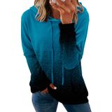 Moletom Feminino Com Capuz Onlypuff Pulôver Ombre Azul S