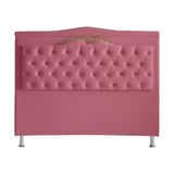 Cabeceira De Cama Box Barcelona Casal 140 Cm Capitonê Retro Botão Encapados Suede Rosa Bebê Do Lar Móveis