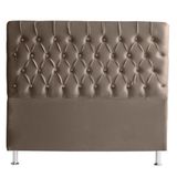 Cabeceira De Cama Box Paris Casal 140 Cm Botão Strass Suede Capuccino Do Lar Móveis