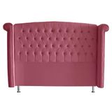 Cabeceira De Cama Box Luxo Casal 140 Cm Suede Rosa Bebê Do Lar Móveis