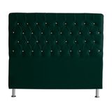 Cabeceira De Cama Box Paris Casal 140 Cm Botão Strass Suede Verde Do Lar Móveis