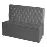 Kit De Quarto Cabeceira De Cama Box E Calçadeira Baú Estrela Casal Queen 160 Cm Suede Botão Strass Grafite Do Lar Móveis