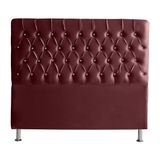 Cabeceira De Cama Box Estrela Casal 140 Cm Suede Botão Cristal Vinho Bordo Do Lar Móveis E Decoração