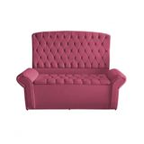 Kit De Quarto Cabeceira De Cama Box E Calçadeira Baú Dubai King 195 Cm Suede Rosa Bebê Do Lar Móveis E Decoração