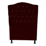 Cabeceira De Cama Box Princesa Solteiro 90 Cm Botão Strass Suede Bordo Do Lar Móveis