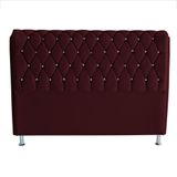 Cabeceira De Cama Box Londres Casal Queen 160 Cm Suede Botão De Strass Bordo Do Lar Móveis E Decoração