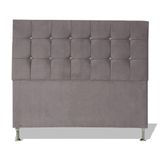 Cabeceira De Cama Box Cristal Casal 140 Cm Botão Strass Suede Prata Do Lar Móveis