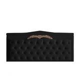 Cabeceira De Cama Box Painel Barcelona Casal 140 Cm Retro Capitonê Botão Encapados Suede Preto Do Lar Móveis
