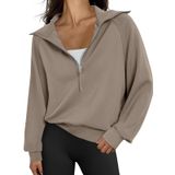 Moletom Trendy Queen Oversize, Com Meio Zíper, Pulôver Feminino S