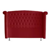 Cabeceira De Cama Box Luxo Casal 140 Cm Suede Vermelho Do Lar Móveis