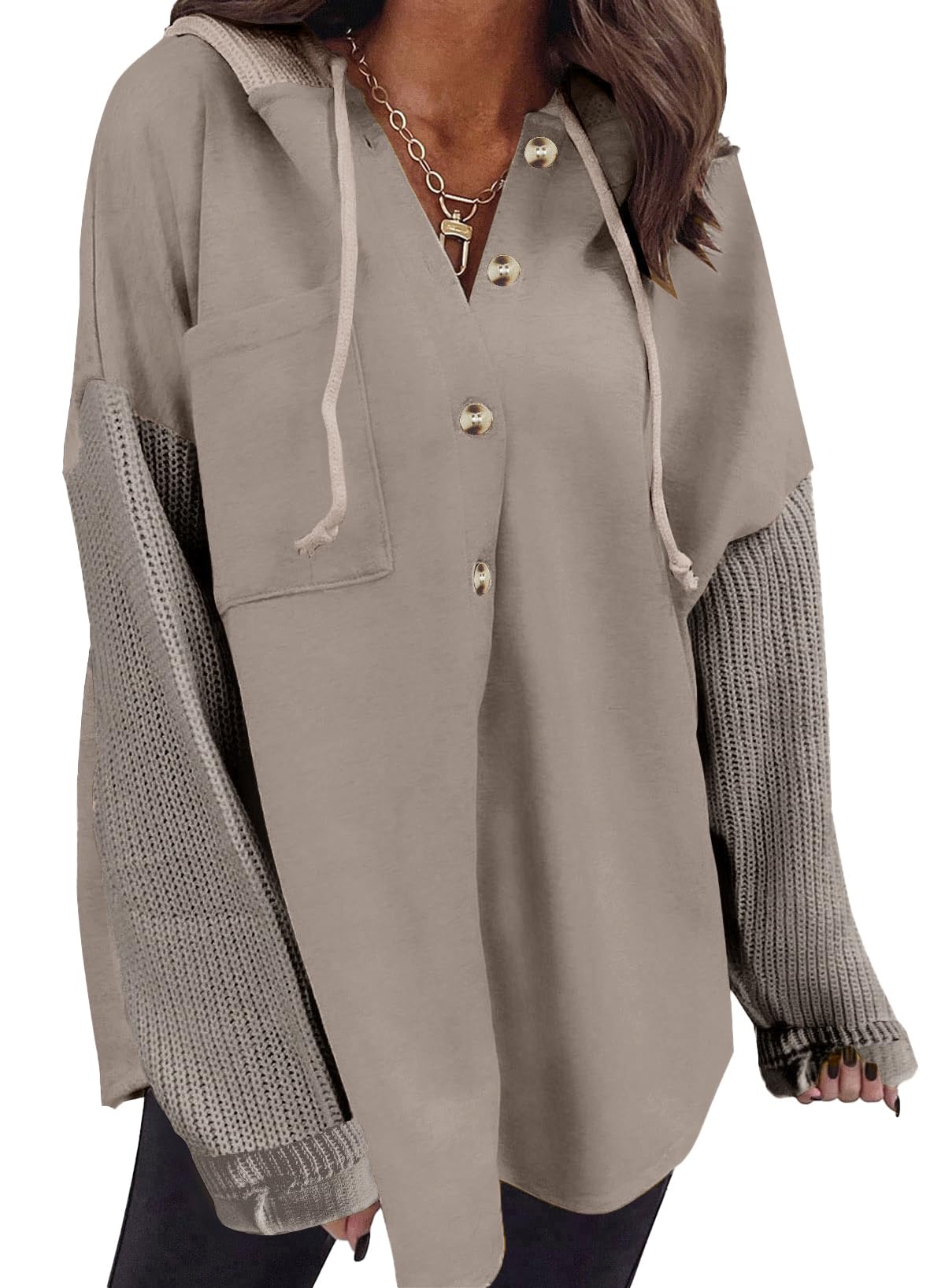 Moletom Com Capuz Shewin Oversized Para Mulheres Cinza Claro L