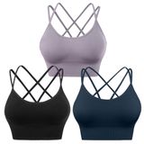Sutiãs Esportivos Evercute Cross Back Com Alças Acolchoadas Para Ioga E Fitness