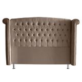 Cabeceira De Cama Box Toquio Casal 140 Cm Suede Capuccino Do Lar Móveis E Decoração