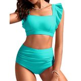 Conjunto De Biquíni Kate Kasin Green High Waisted Push Up Cheeky