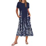 Vestido Feminino Zeagoo 2025, Manga Curta, Algodão De Verão, L