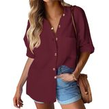 Camisa Hotouch Thanksgiving Feminina De Algodão E Linho Vermelha Tamanho S