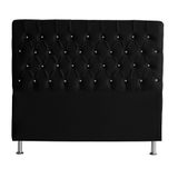 Cabeceira De Cama Box Estrela Casal 140 Cm Suede Botão Cristal Preto Do Lar Móveis E Decoração