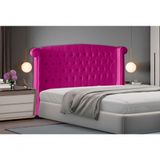 Cabeceira De Cama Box Toquio Casal Queen 160 Cm Suede Rosa Pink Do Lar Móveis E Decoração