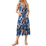 Vestido De Verão Zeagoo 2025 Feminino Solto Floral Em Linha A Com Bolso