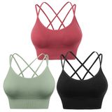 Sutiãs Esportivos Evercute Cross Back Com Alças Acolchoadas Para Ioga E Fitness