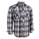 Camisa Masculina Coevals Club De Manga Comprida Ocidental Xadrez Com Botão De Pressão