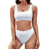 Conjunto De Biquíni Pink Queen Feminino Branco S Com Gola Redonda, Cintura Alta