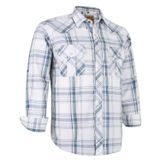 Camisa Masculina Coevals Club De Manga Comprida Branca Ocidental Xadrez 2gg