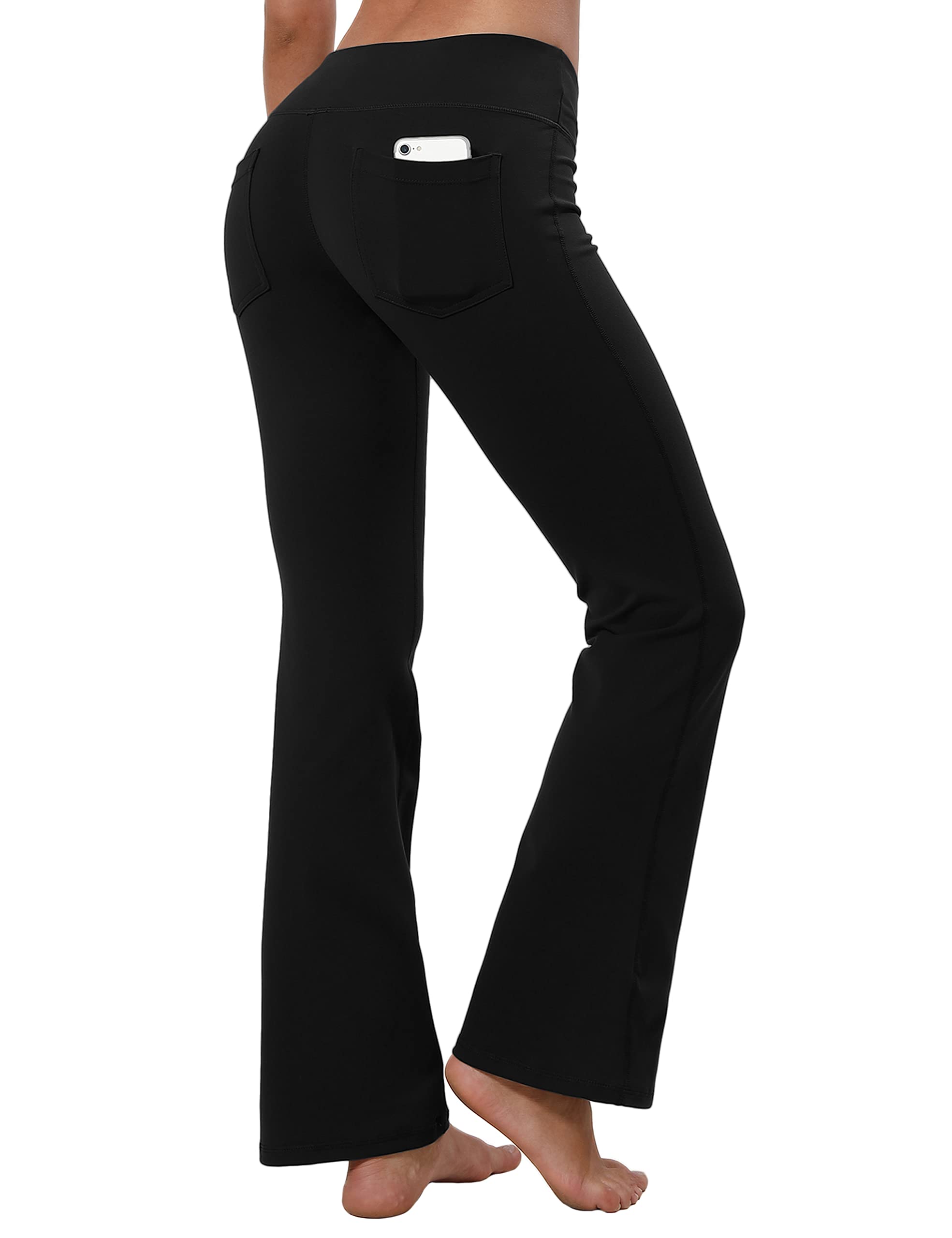 Calças De Ioga Bubblelime Bootcut Tummy Control Femininas Pretas L
