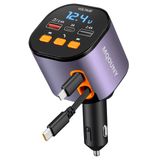 Carregador De Carro Retrátil Mqouny 5 Em 1 Fast 90w Com Bluetooth 5.3