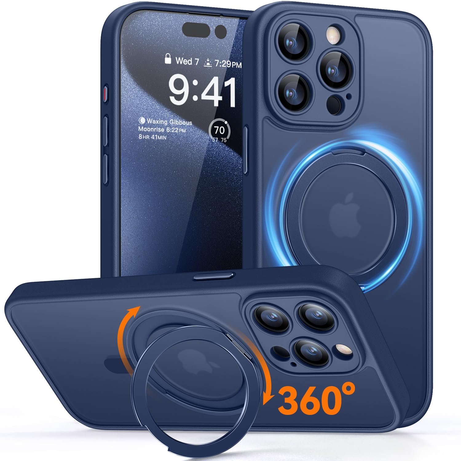 Capa Para Celular Canshn 360° Spin Magnetic Stand Iphone 15 Pro Max