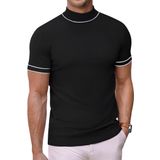 Suéter Masculino Coofandy, Moda Masculina, Meia Gola Alta, Manga Curta