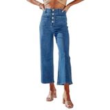Jeans Sidefeel, Femininos, Pernas Largas, Cintura Alta, Azul, Tamanho 4