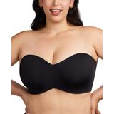 Sutiã Sem Alças Hsia Para Mulheres Plus Size Underwire Preto