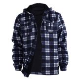 Jaqueta Gary Com Flannel Xadrez Sherpa, Forrada De Lã, Azul Marinho, 5gg, Masculina