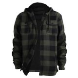 Jaqueta Gary Com Heavy Thick Flannel Xadrez Sherpa Fleece Masculina