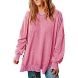 Moletom Feminino Shewin, Moda Outono 2024, Gola Redonda, Rosa