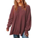 Moletom Shewin Feminino Casual De Manga Comprida, Pulôver Solto