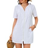 Cobertura De Maiô Bsubseach Terry Cloth Com Capuz E Bolsos