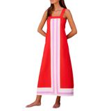 Vestido Ailoqing 2025 Feminino, Boêmio, Floral, De Verão, Bloco De Cores