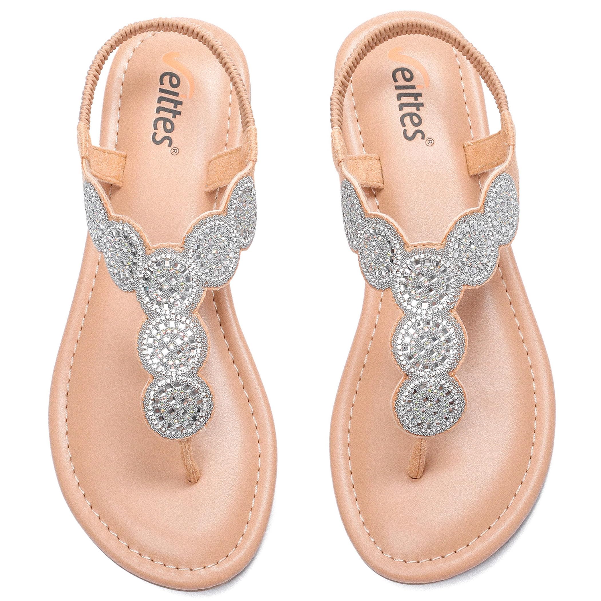 Sandálias Planas Veittes Femininas Boêmias Com Alça De Tornozelo