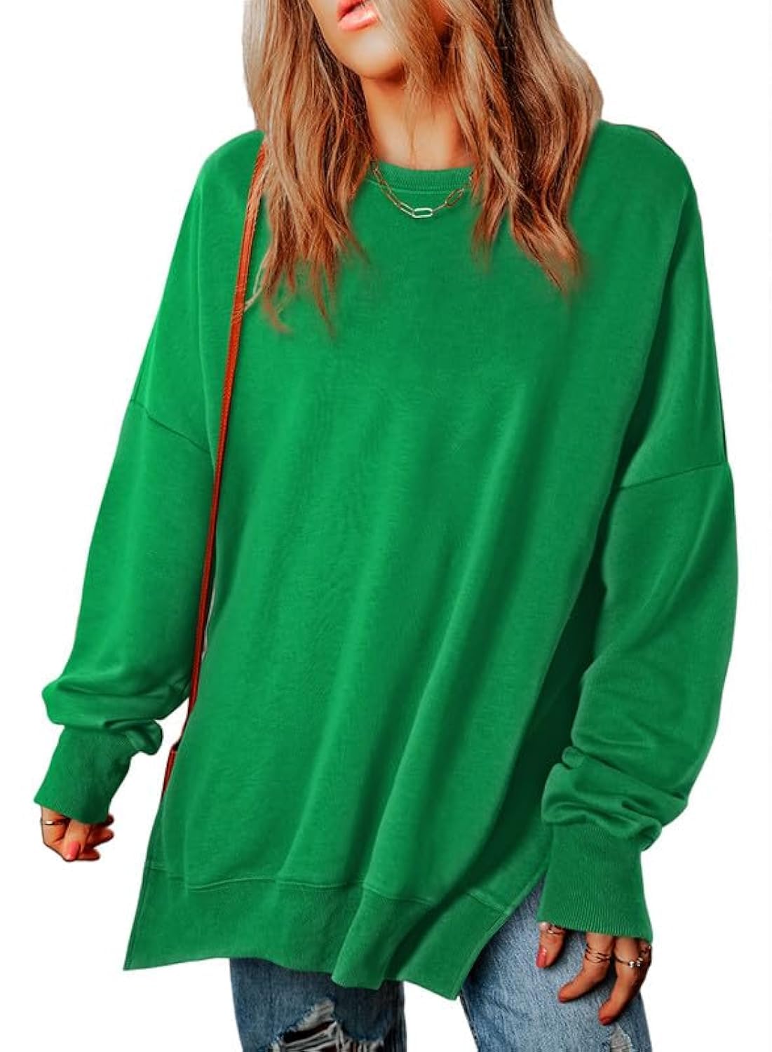 Moletom Shewin Moletom Para Mulheres Folgado, Casual, Manga Comprida