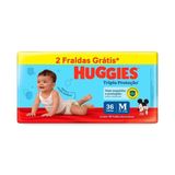 Fraldas Huggies Tripla Proteção Mega M Com 36 Unidade 2 Tira