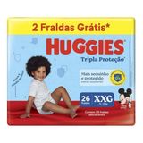 Fraldas Huggies Tripla Proteção Mega Xxg Com 26 Unidades 2 T
