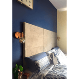 Cabeceira Estofada King 9 Blocos Não É Segredo Suede Liso Bege 195x90
