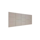 Cabeceira Estofada Queen 13 Blocos Não É Segredo Suede Amassado Bege Claro 160x60